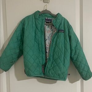 Patagonia Kids Teal Quilted Puffer Jacket